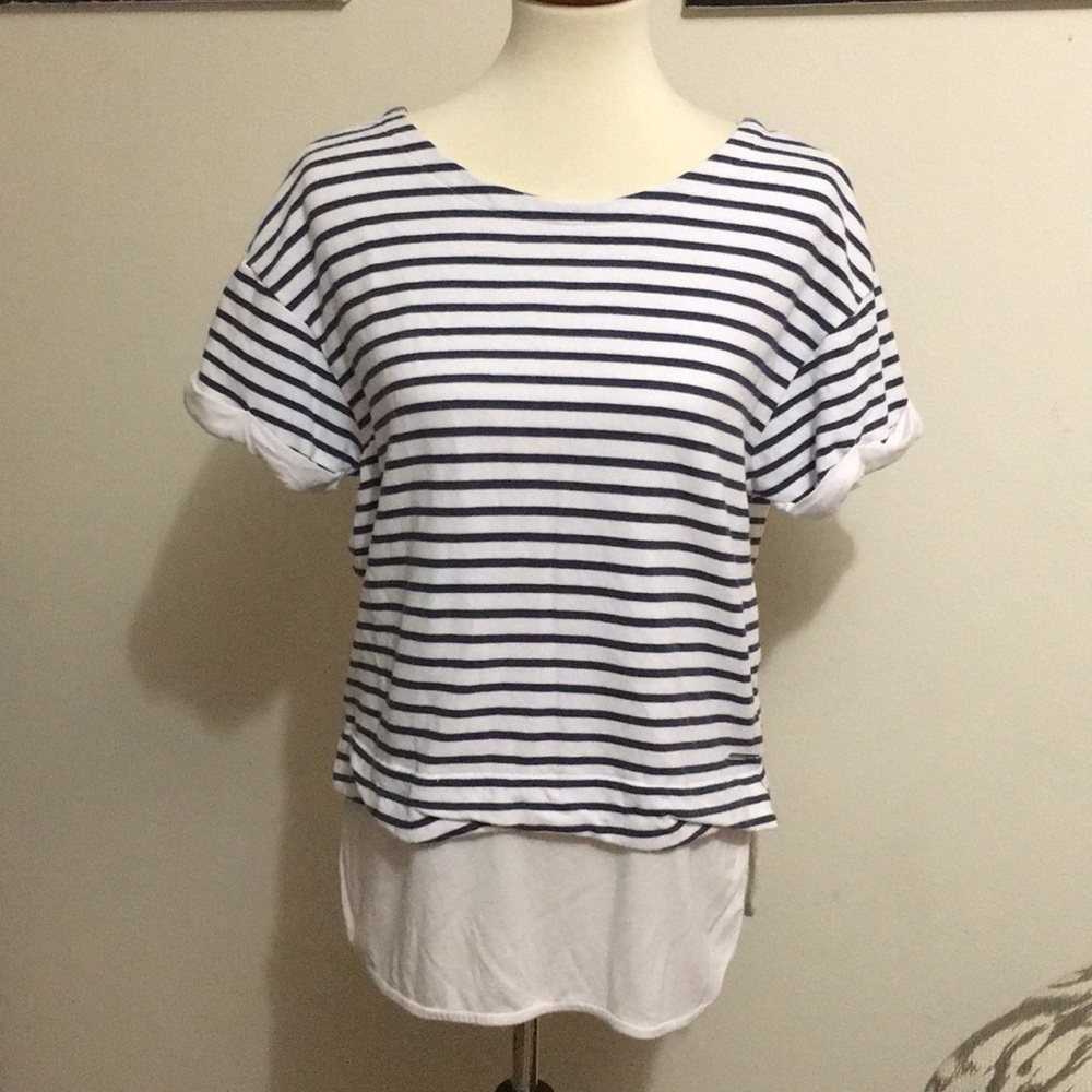 Marc New York boating top blue white stripe